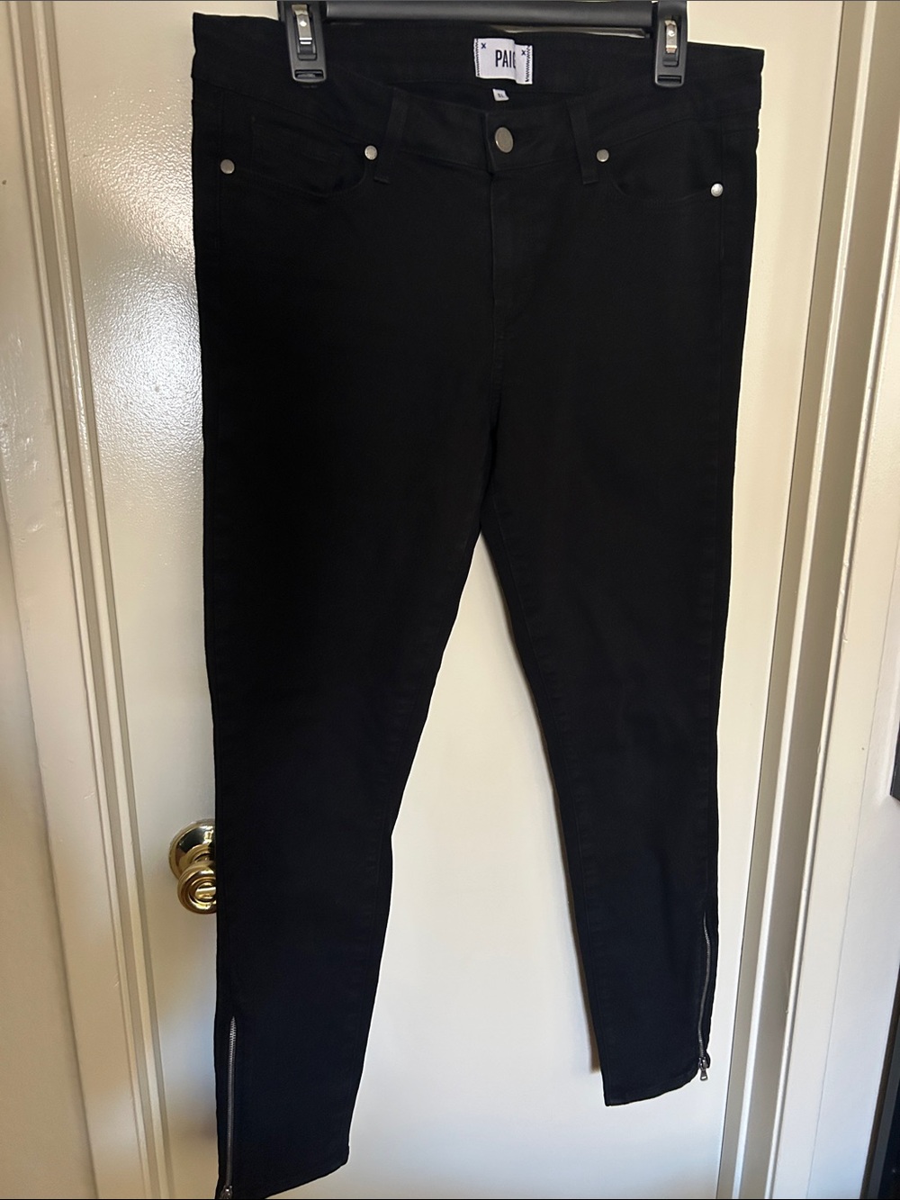 PAIGE Black Skinny Zip-Hem Women's Jeans